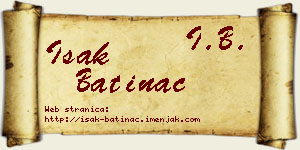 Isak Batinac vizit kartica